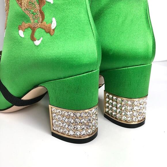 NEW Gucci Candy Dragon Embroidered Bow Crystal Embellished Knee High Boots 36 - Picture 6 of 14